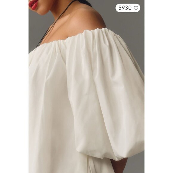 Anthropologie Off-Shoulder White Mini Dress - Picture 3 of 13